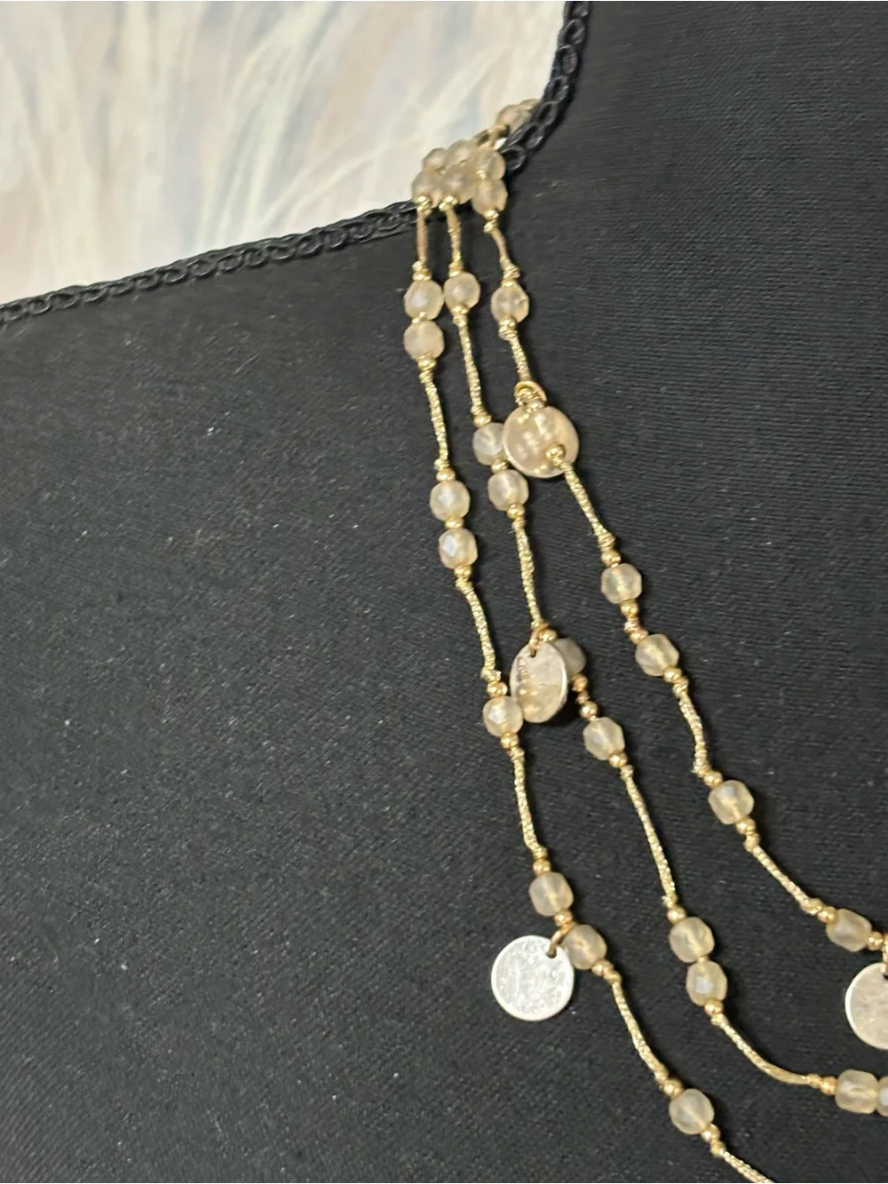 J.Jill Gold-Tone Layered Coin Station Necklace 18”-22”+2”